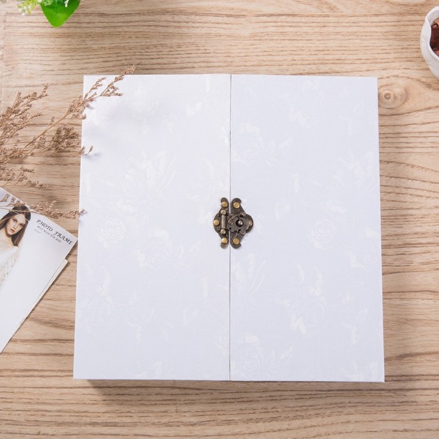 White Lock Photo Album/ Scrapbook Album // Wedding photo Album // Wedding  Guest Book/White scrapbook album gift set - AliExpress